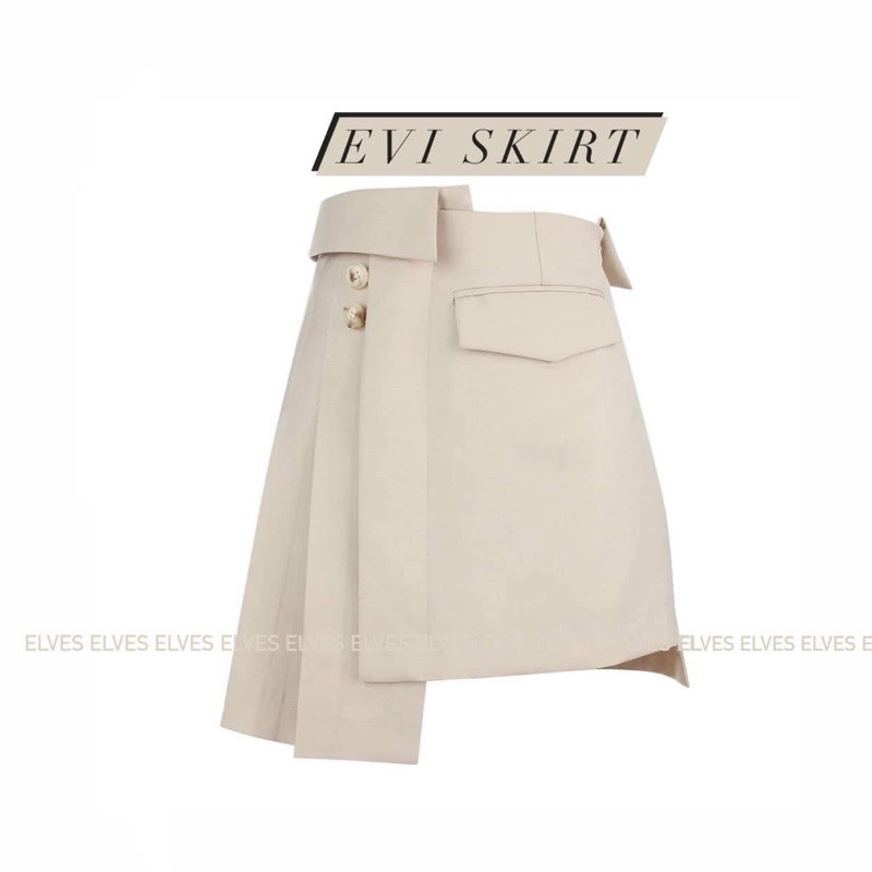 EVI SKIRT (chân váy midi kaki) | BigBuy360 - bigbuy360.vn