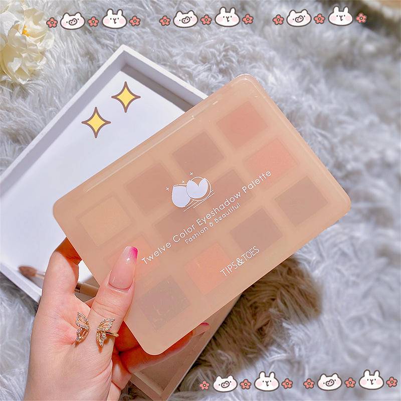 Bảng Phấn Mắt 12 Màu Sắc Hiệu Ứng Ngọc Trai Lấp Lánh Trang Điểm Xinh Xắn