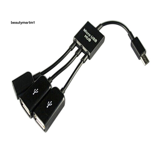 Cáp kết nối đầu Micro USB HUB OTG 3 trong 1 sang 2 lỗ cắm USB 2.0 cho Samsung