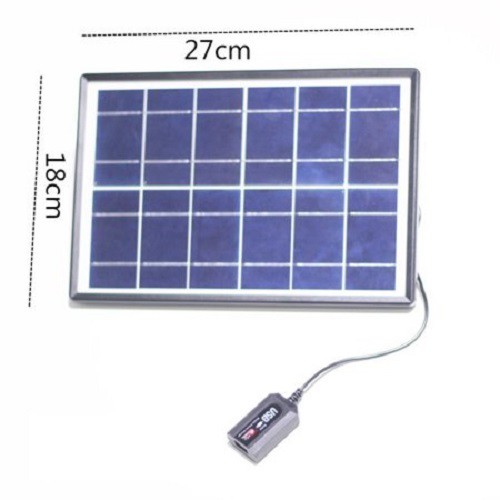 Tấm sạc pin điện thoại năng lượng mặt trời 6V 6W - 6V 10W dây dẫn USB dài 3 mét có bộ ổn định điện áp
