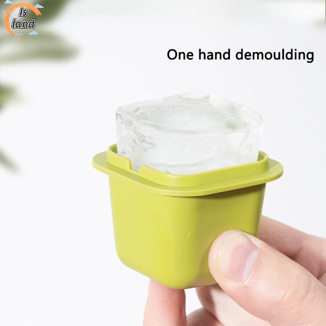 Bộ 6 Khuôn Silicone Làm Đá Viên Hình Vuông Có Nắp Trong Suốt Tiện Dụng
