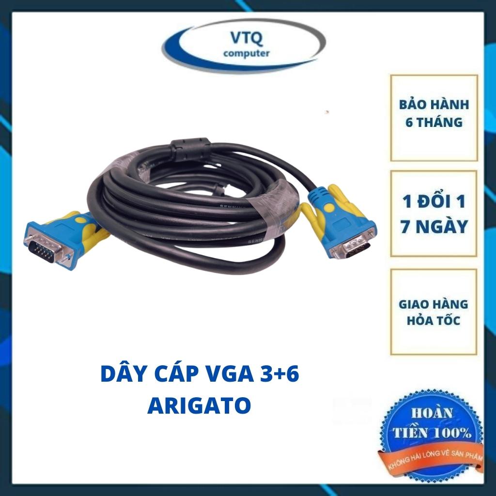 Dây vga 3+6, cáp tín hiều vga 3+6 1.5m, 3m, 5m chính hãng ARIGATO. bảo hành 12 tháng