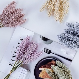 Chùm hoa 6 cành Lavender nhỏ xốp decor xinh xắn