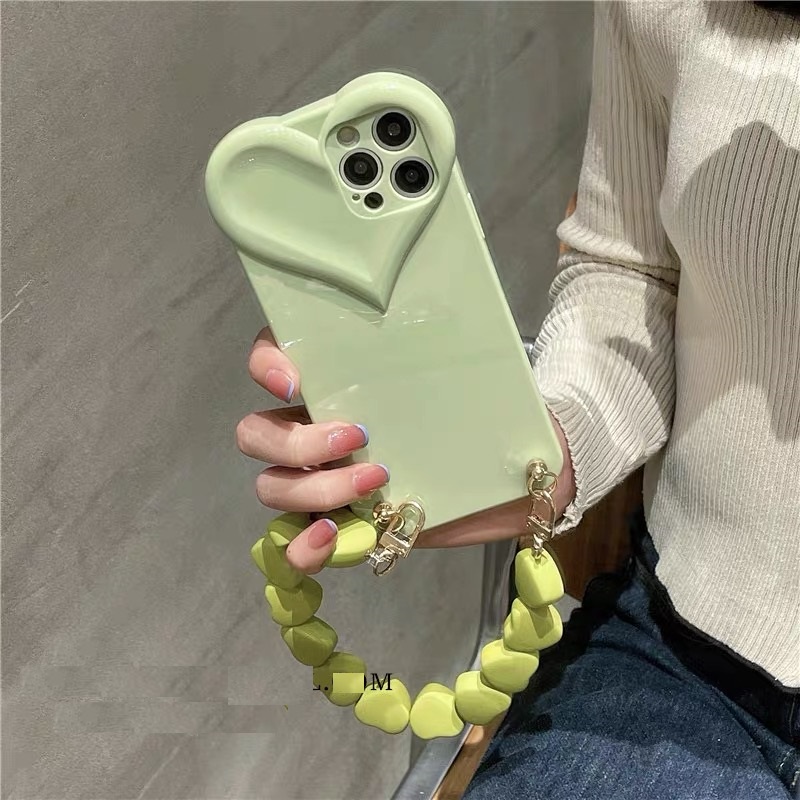 Ốp điện thoại mềm họa tiết hoa hồng phối dây xích 13 promax X XS XR 7Plus 8Plus 11 11 pro max 12 12 pro 12 pro max