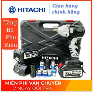 [Chính Hãng] Máy siết ốc bulong Hitachi 99V 16000mAh KÈM 6 ĐẦU KHẨU MỞ ỐC VÀ BỘ PHỤ KIỆN