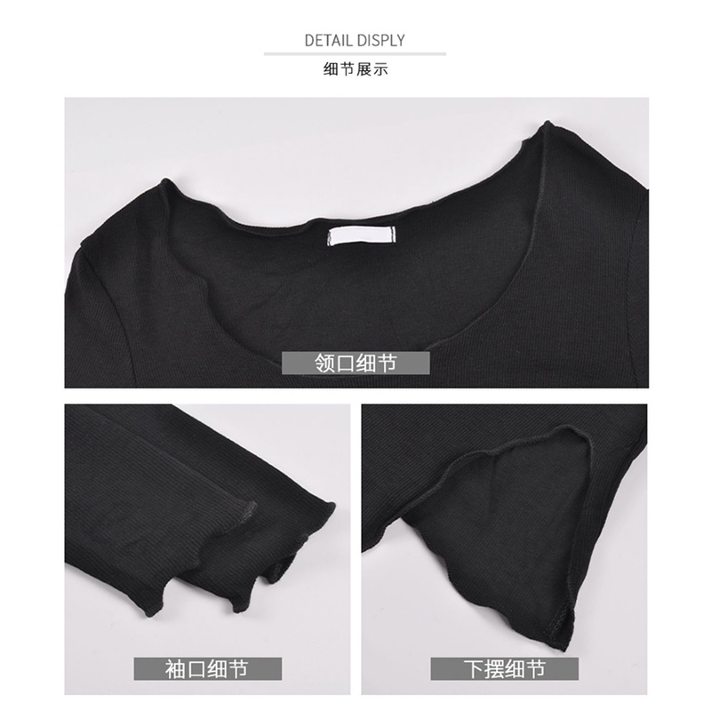 Áo thun tay dài dáng ôm thời trang Hàn Quốc cho nữ