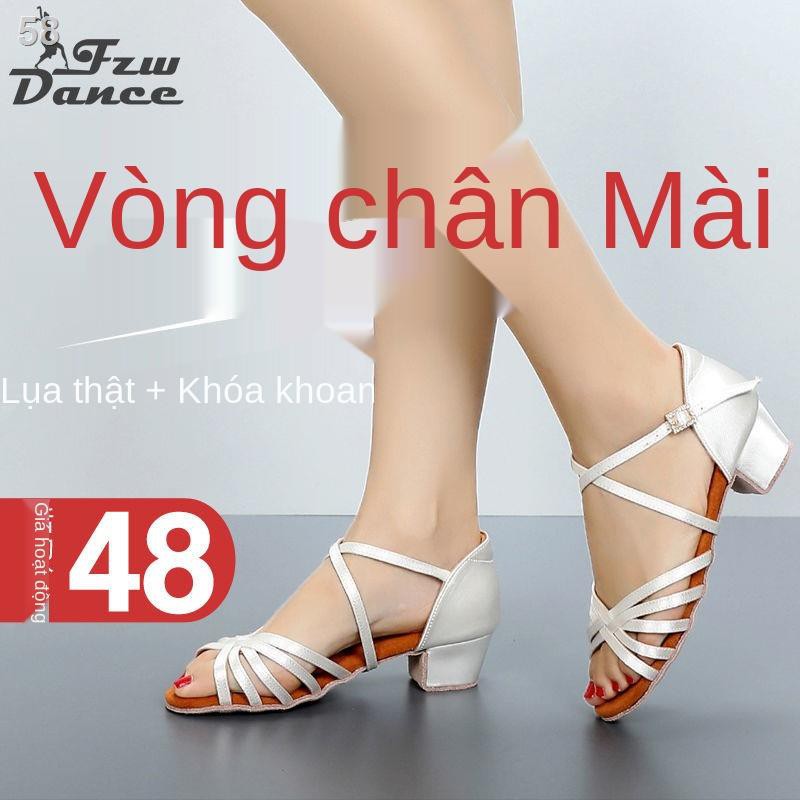 Giày khiêu vũ Latin chuyên nghiệp, vũ, nữ trẻ em, cao gót đế mềm cho bé gái mới bắt đầu mùa hèK