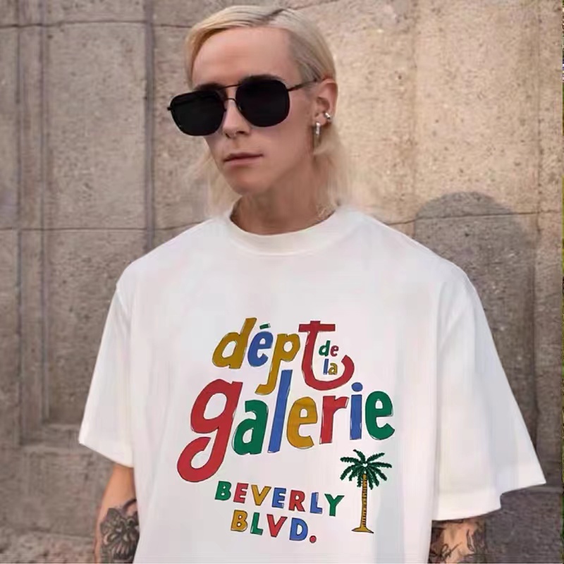 GALLERY DEPT Ouyang Nana with the same rainbow graffiti print letter couple loose casual T-shirt