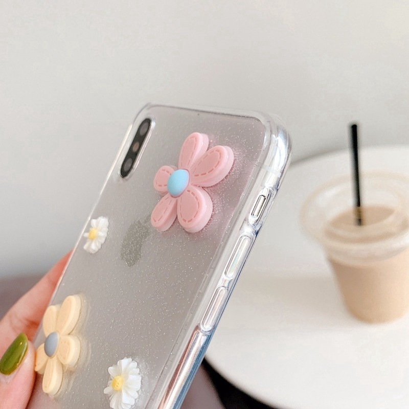 iPhone 12 Mini Pro Max SE 2020 11 PRO XS MAX XR X 8 7 6 6S PLUS Ốp điện thoại silicon mềm trong suốt họa tiết hoa cúc dễ thương cho | BigBuy360 - bigbuy360.vn