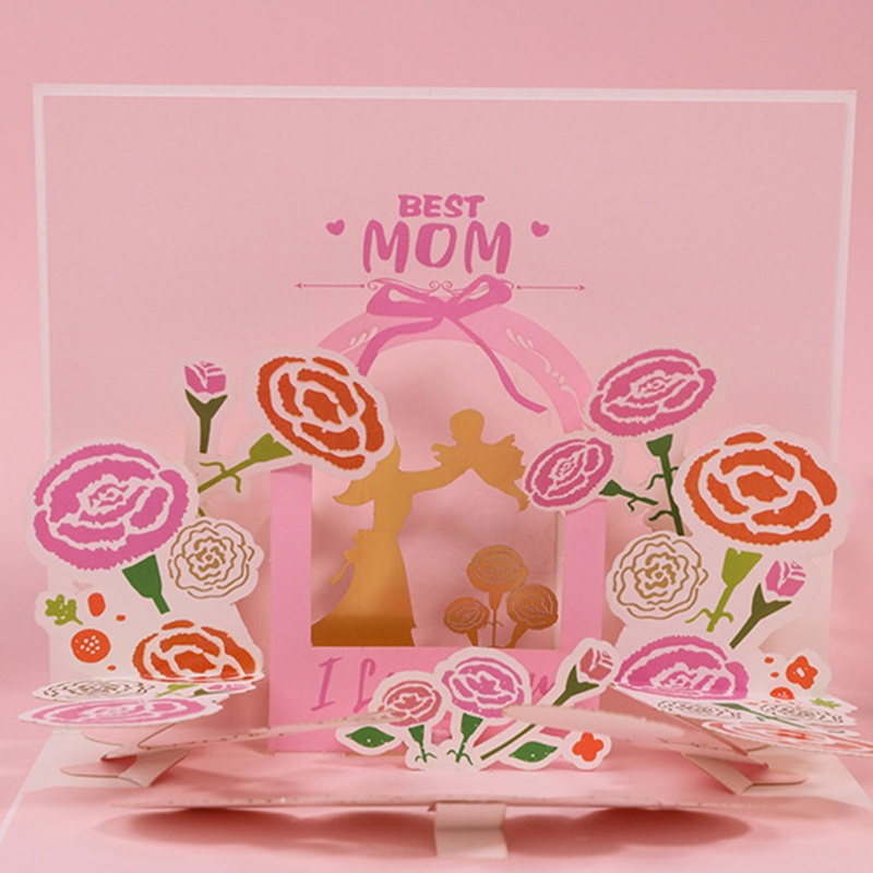 Thiệp Chúc Mừng Ngày Của Mẹ 3D Có Phong Bì Và Hoa Dùng Làm Quà Tặng Sinh Nhật