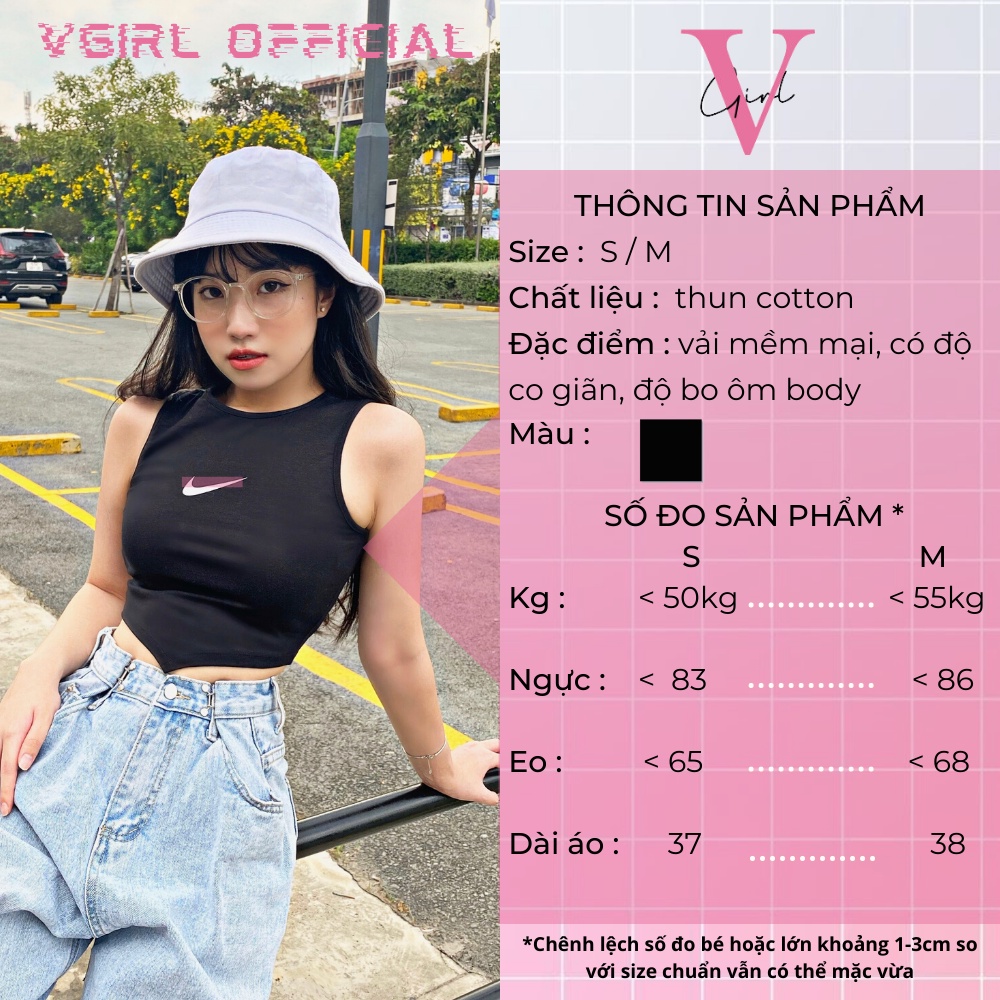 Áo croptop nữ VGIRL cổ tròn vạt tam giác có Logo PHẢN QUANG [ẢNH ĐỘC QUYỀN]