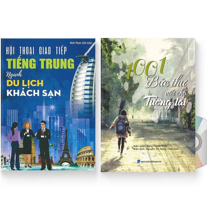 Sách - Combo: Hội Thoại Giao Tiếp Tiếng Trung Ngành Du Lịch Khách Sạn + 1001 Bức Thư Viết Cho Tương Lai + DVD quà tặng