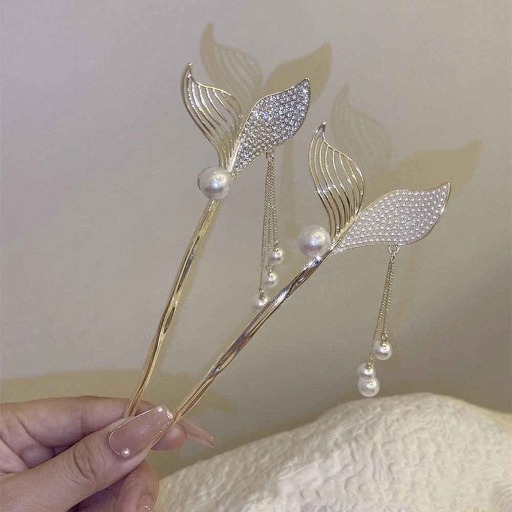 Trâm Cài Tóc Đuôi Cá Đính Đá Zircon Phong Cách Trung Hoa Thanh Lịch Cho Nữ