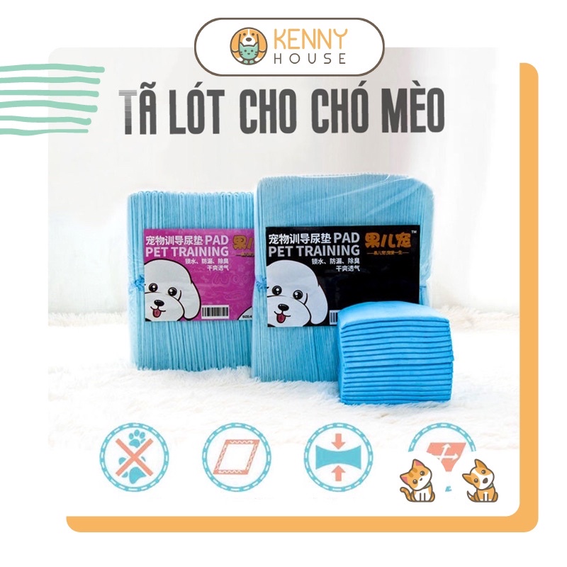 [Lẻ 1 miếng] Tã lót cho chó mèo đi vệ sinh vào khay, chuồng bằng giấy siêu thấm hút 50 100 tấm miếng loại 1.2kg