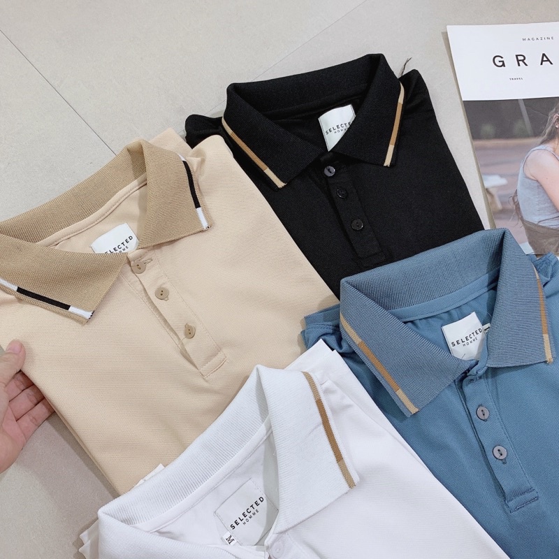 BÁN SỈ ÁO POLO NAM TRƠN PHỐI CỔ VIỀN 4 MÀU ANAM12 | BigBuy360 - bigbuy360.vn