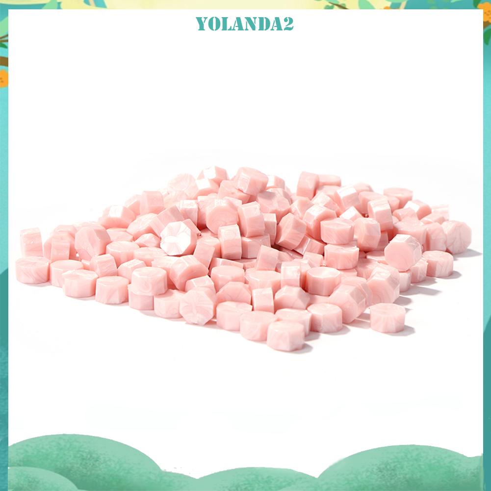 Set 100 hạt sáp hình bát giác làm con dấu dùng niêm phong bì thư DIY đa năng