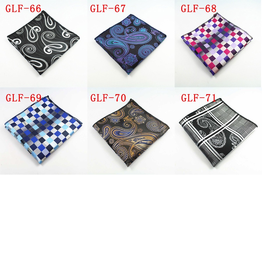 Khăn Tay Vuông 23 * 23CM Họa Tiết Sọc Caro / Chấm Bi Phong Cách Doanh Nhân Cho Nam