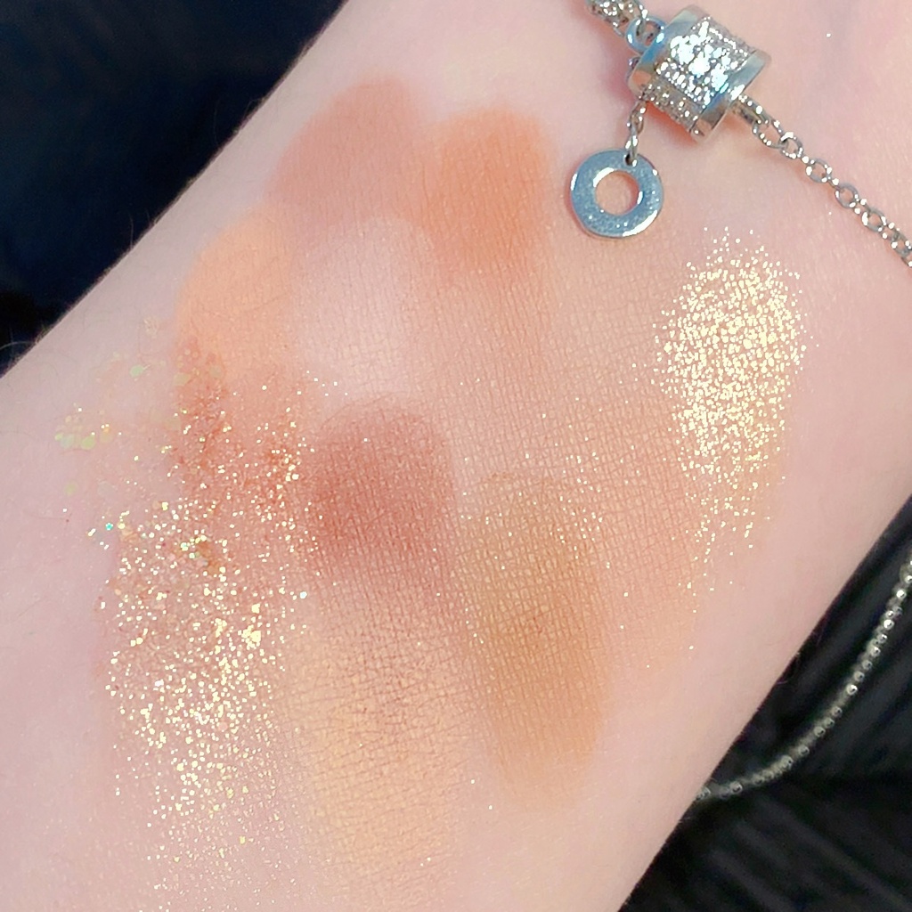 Bảng Phấn Mắt Sunset BEAUTY 15 Màu Hiệu Ứng Lì Nhũ Ánh Kim Mịn Kèm Cọ Gương