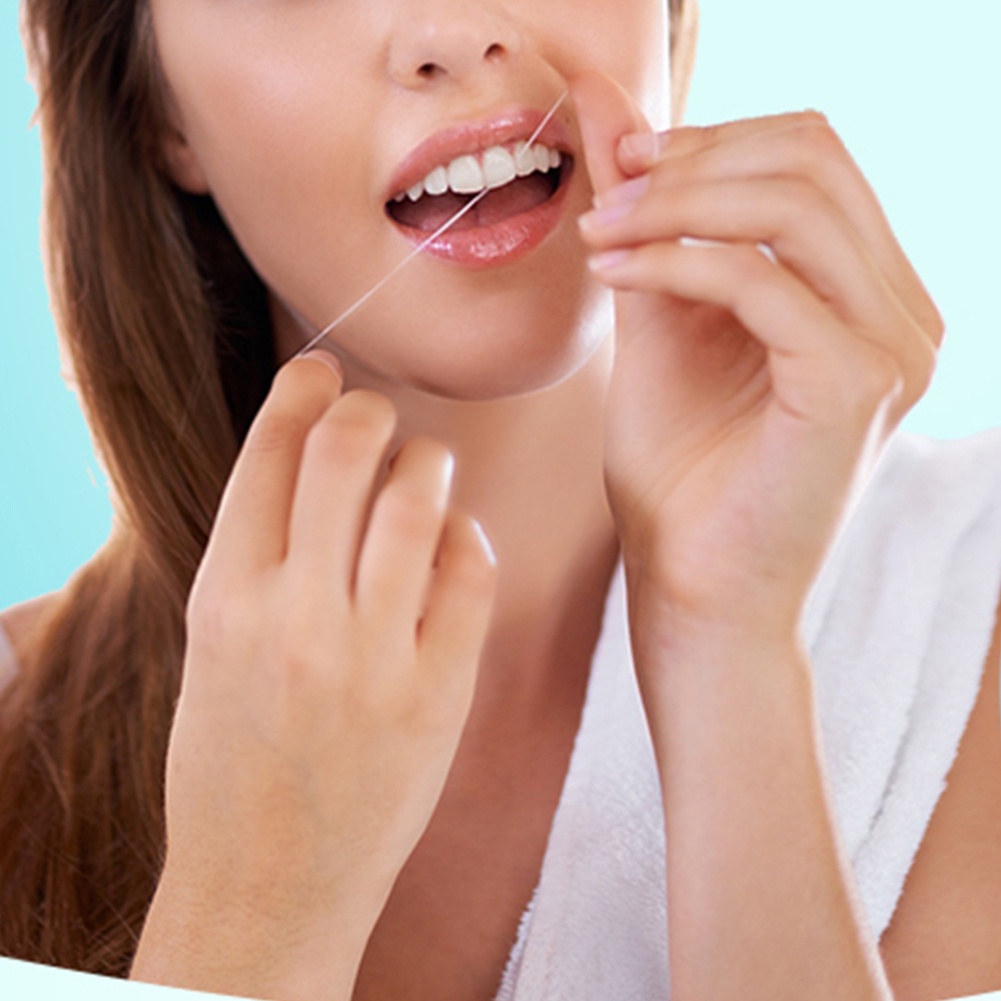 [Hàng mới về] Bộ 4 cuộn chỉ nha khoa tổng chiều dài 120m sợi lụa than tre tự nhiên thân thiện với môi trường