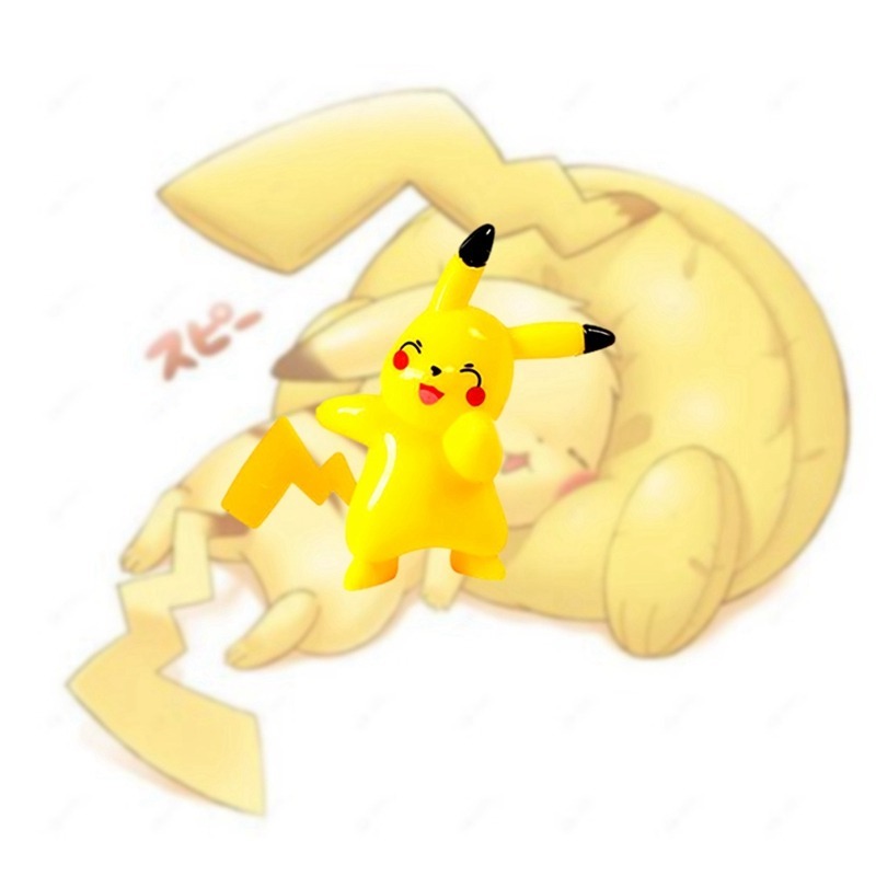 Set 6 Phụ Kiện Trang Trí Bánh Kem Hình Pikachu Dễ Thương Xinh Xắn