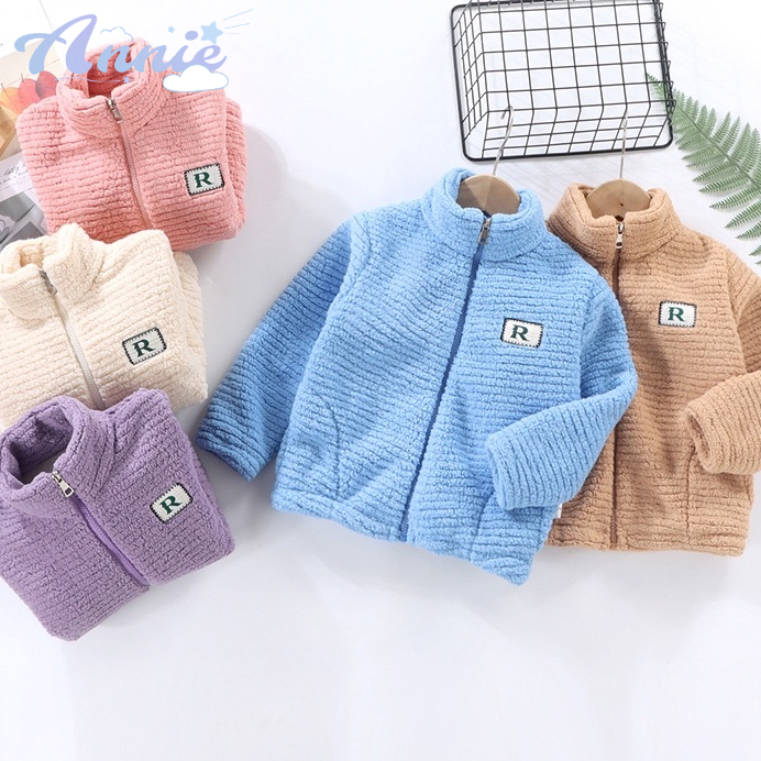 Annie Áo Khoác Cổ Cao Hai Mặt Phối Khóa Kéo Thời Trang Thu Đông Mới Cho Bé
