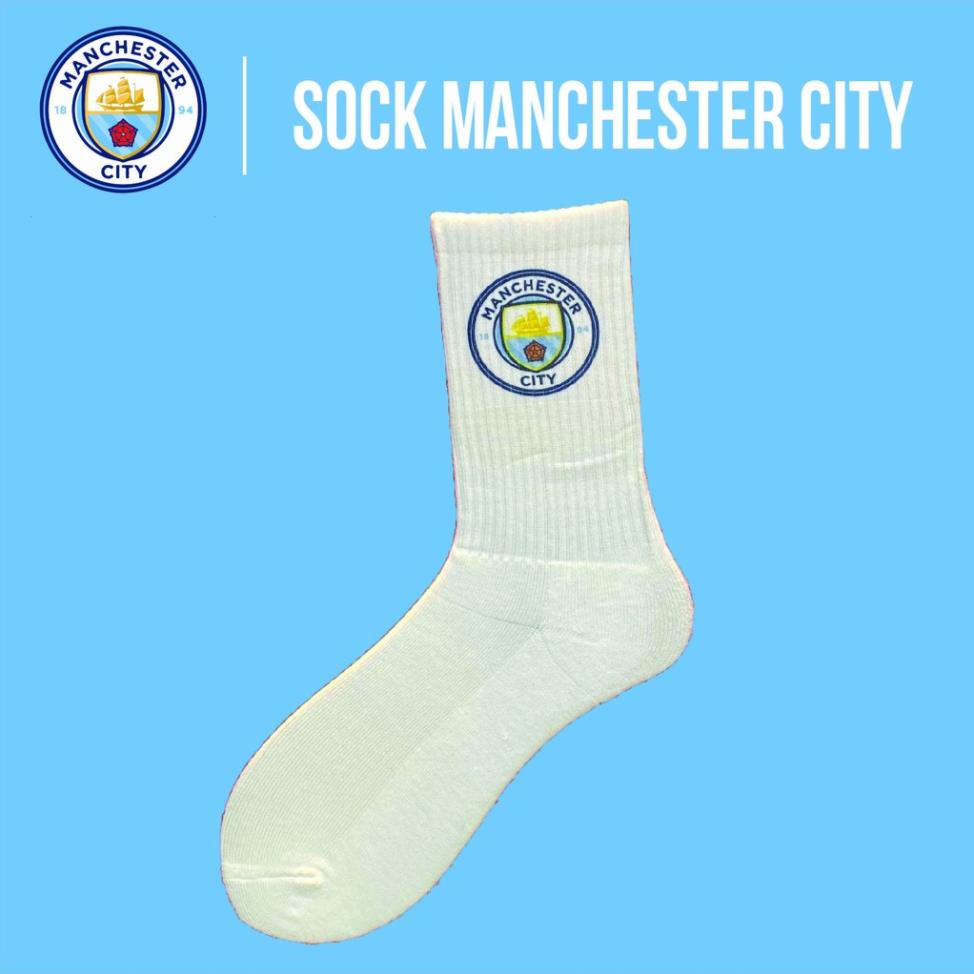 Tất vớ bóng đá CLB Manchester City (Man City ) hàng dệt kim,logo đẹp,sắc nét dành cho đá bóng,đá banh loại cao cấp.
