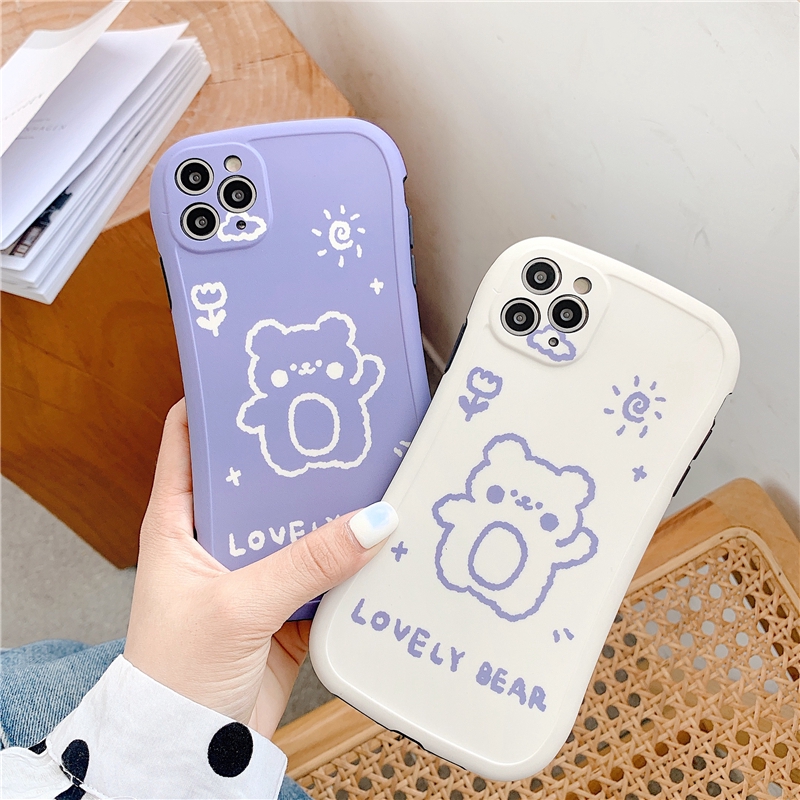 Ốp lưng iphone cong Lovely Bear 5/5s/6/6plus/6s/6splus/7/7plus/8/8plus/x/xr/xs/11/12/pro/max/plus/promax - Awifi T3-5 | BigBuy360 - bigbuy360.vn