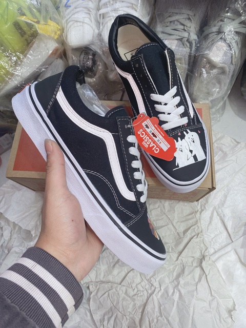 Giày vans custom hoa