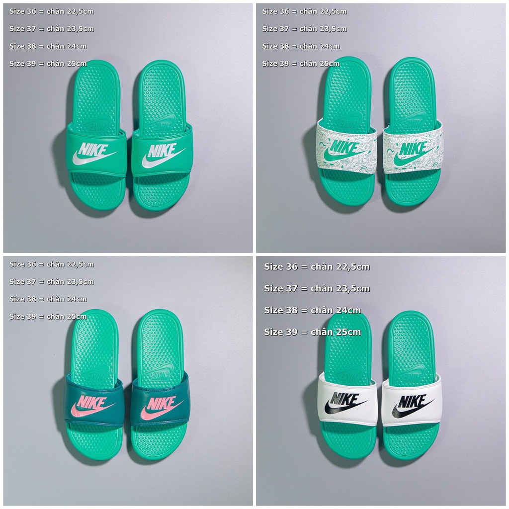 dép nike-nữ nk quai ngang màu xanh mint