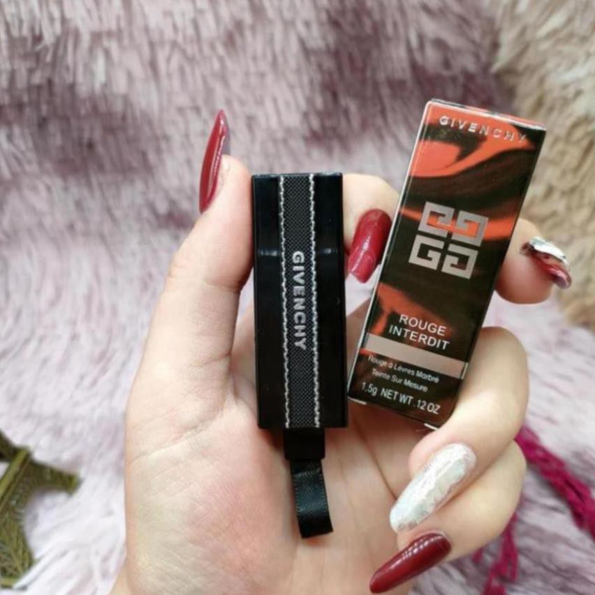 Son Givenchy Rouge Interdit Lipstick màu 25 Rouge Revelateur mini 1.5g | BigBuy360 - bigbuy360.vn