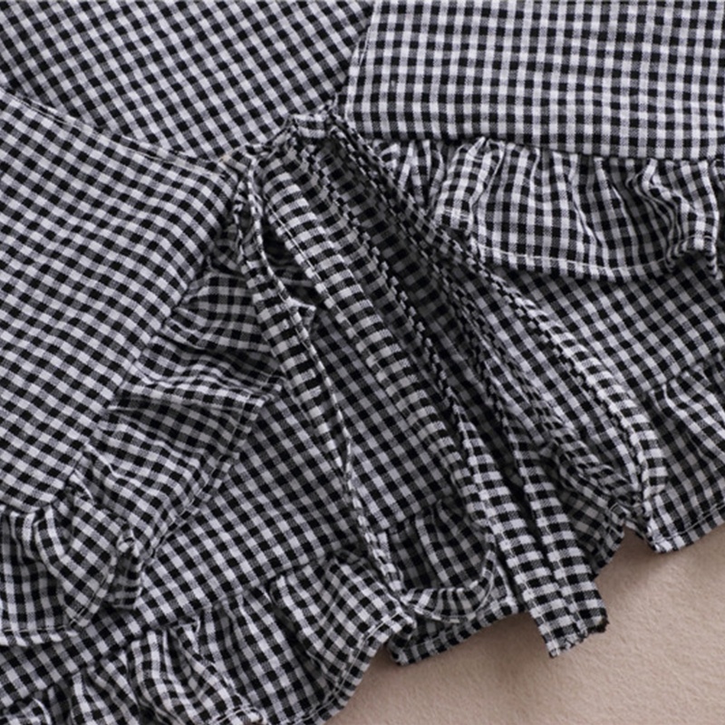 Cổ Áo Giả Phối Bèo Nhún Họa Tiết Caro Phong Cách Lolita Vintage