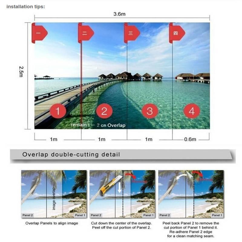 Giấy Dán Tường 3D Tự Dính Chống Nước Hình Phong Cảnh Thiên Nhiên Trang Trí Phòng Ngủ/Phòng Khách/Phòng Ngủ
