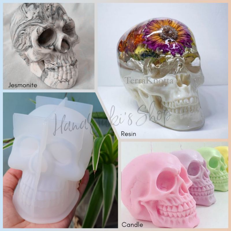 [Jesmonite, Resin, Nến] Khuôn Đầu Lâu size L - skull mold-sử dụng làm đồ Handmade: Resin, Nến, Jesmonite