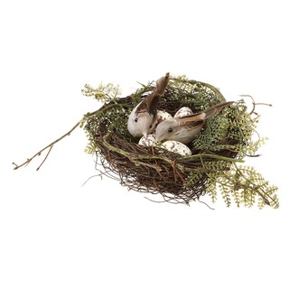PLASTIC VINE BIRD BREEDING NESTING NEST Artificial Birds 5pcs White Eggs Set