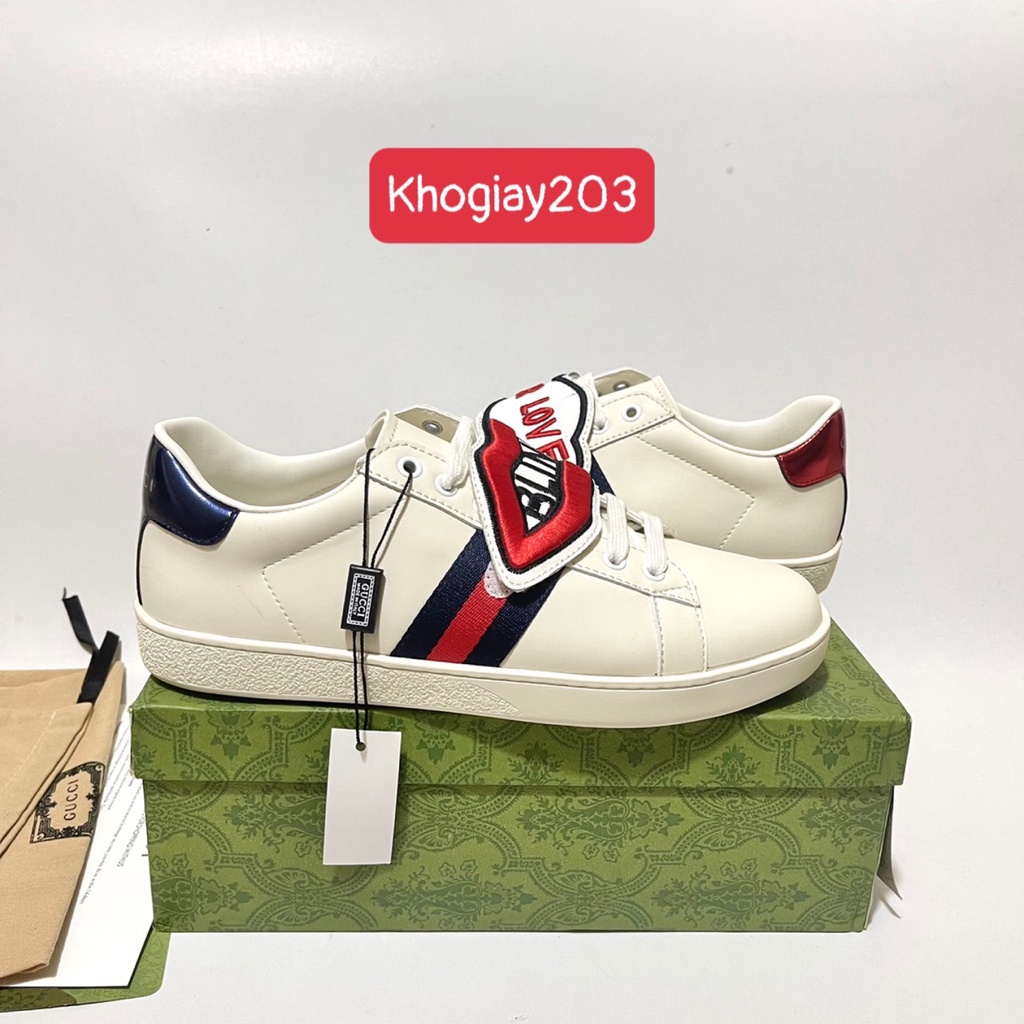 giày Gucci forlove môi trắng kem đế thơm vani cao cấp