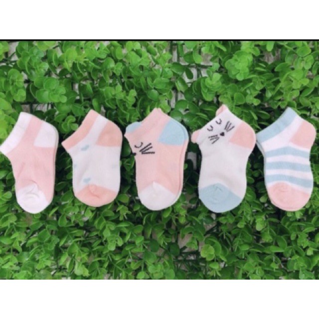 Set 5 đôi tất kids socks cổ ngắn cho bé