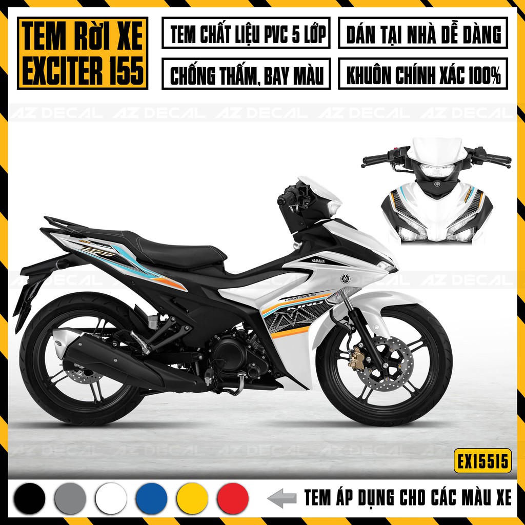 Tem Xe Exciter 155 MX KING | EX15515 | Tem Rời Xe Máy Chống Nước, Bền Màu, Dễ Dán Cho Ex 155