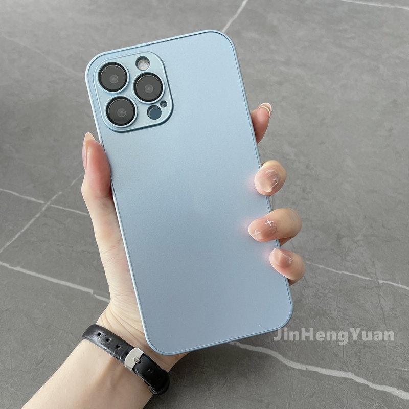 Ốp Điện Thoại Mặt Kính Chống Bám Vân Tay In Logo AG Chất Lượng Cao Cho IPhone 11 12 13 Pro Max 11Pro