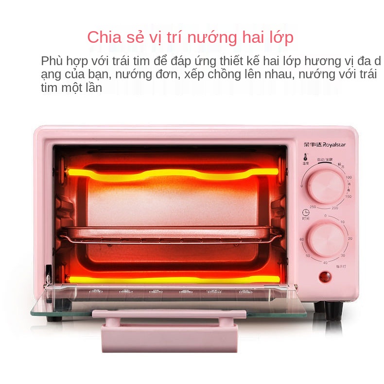 Lò nướng điện Rongshida gia đình nướng bánh đa chức năng tự động mini để bàn Lò ký túc xá công suất lớn