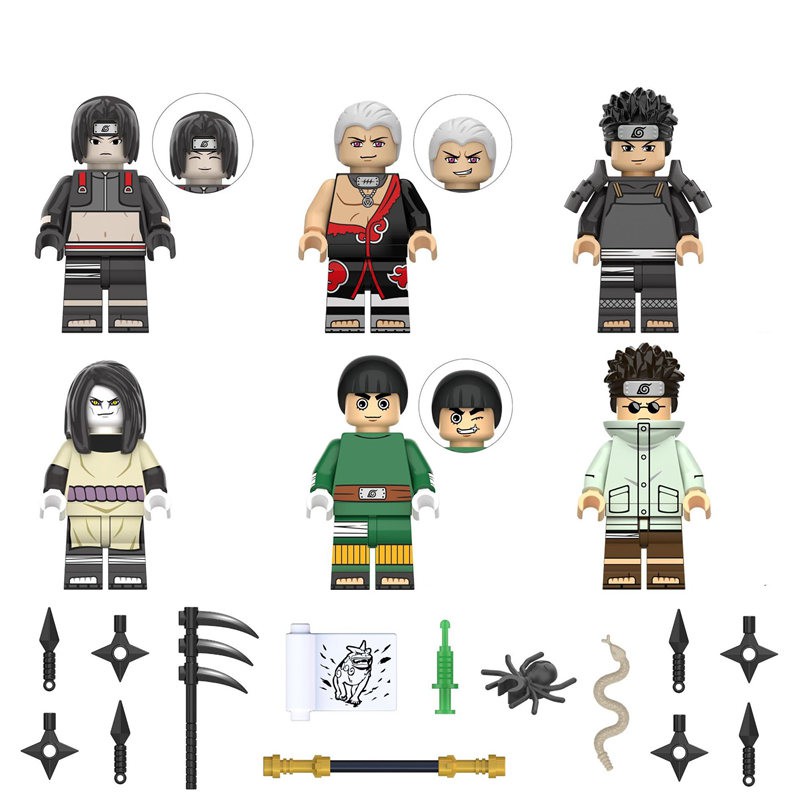 Mô hình đồ chơi lego nhân vật hoạt hình naruto aktski rock lee orochimaru vui nhộn độc đáo kdl803