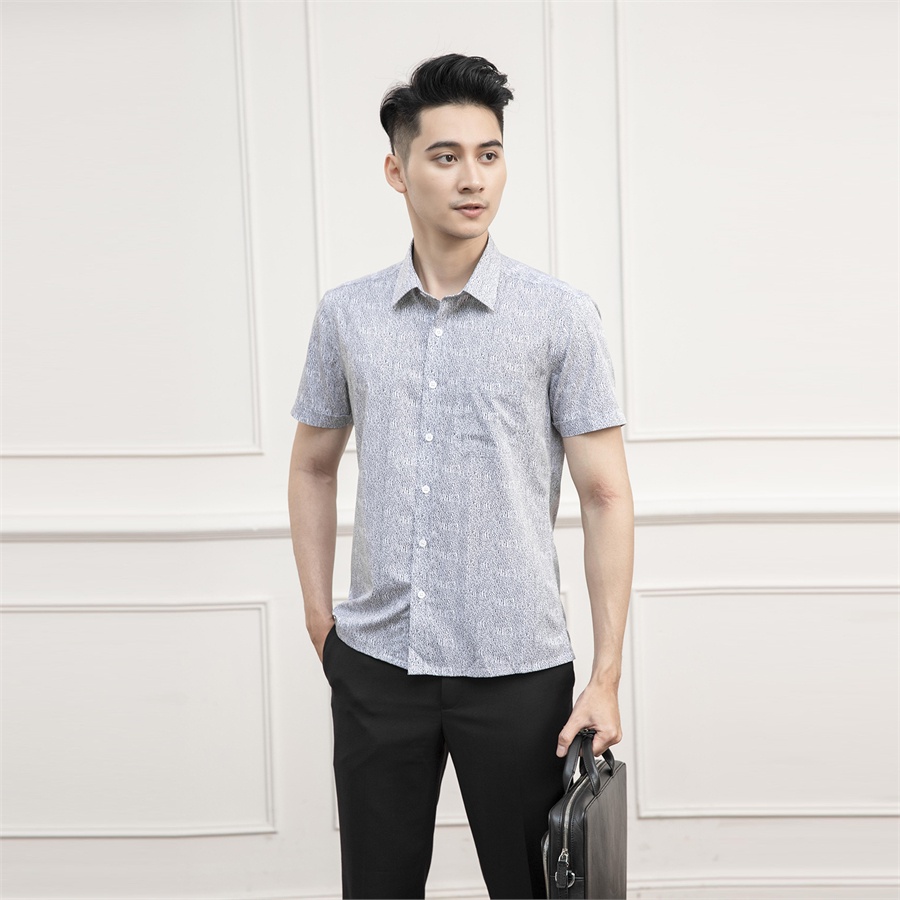 [MẪU MỚI] Áo sơ mi nam ngắn tay ARISTINO phom Perfect fit, họa tiết in tràn dây leo ấn tượng, thu hút - ASS099S1