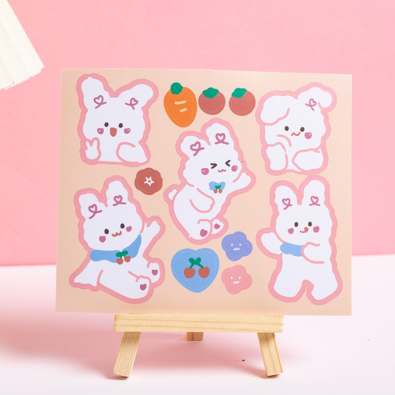 Miếng dán trang trí cốc nước hình chú gấu/thỏ dễ thương bằng PVC chống thấm nước