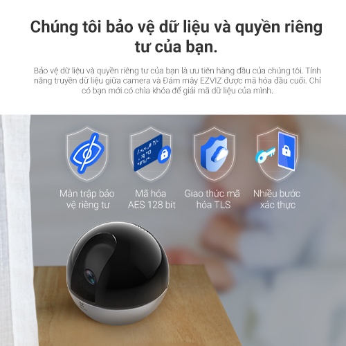Camera WI-FI EZVIZ C6W,Trong Nhà ,4MP ,Đàm Thoại 2 Chiều,Tự Động Thu Phóng Chuyển Động