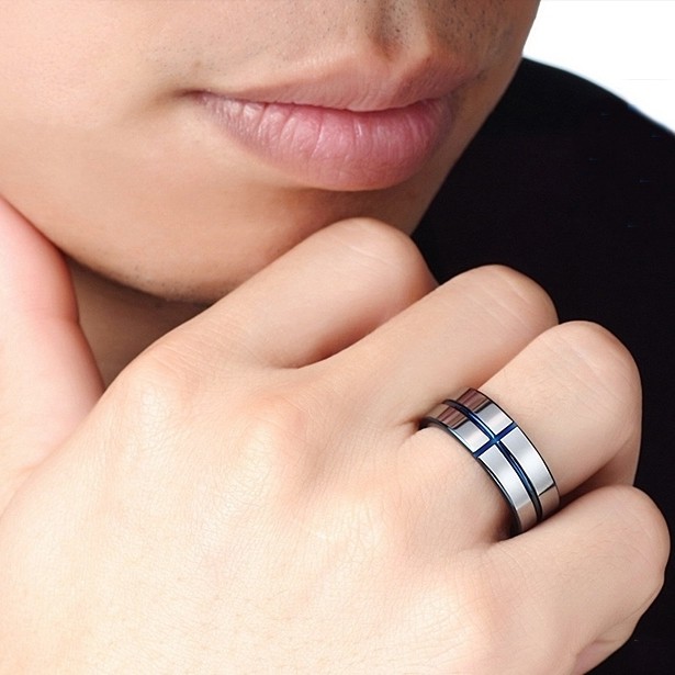 Nhẫn vonfram phong cách Hàn Quốc hiện đại cao cấp có chống trầy xước bề mặt