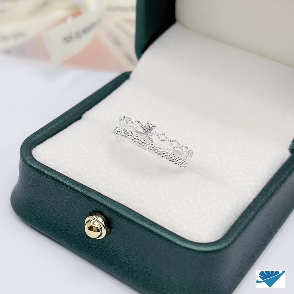 Nhẫn bạc nữ kiểu dáng mới đính đá dạng hở dễ đeo - Kho sỉ bạc Nhất Linh