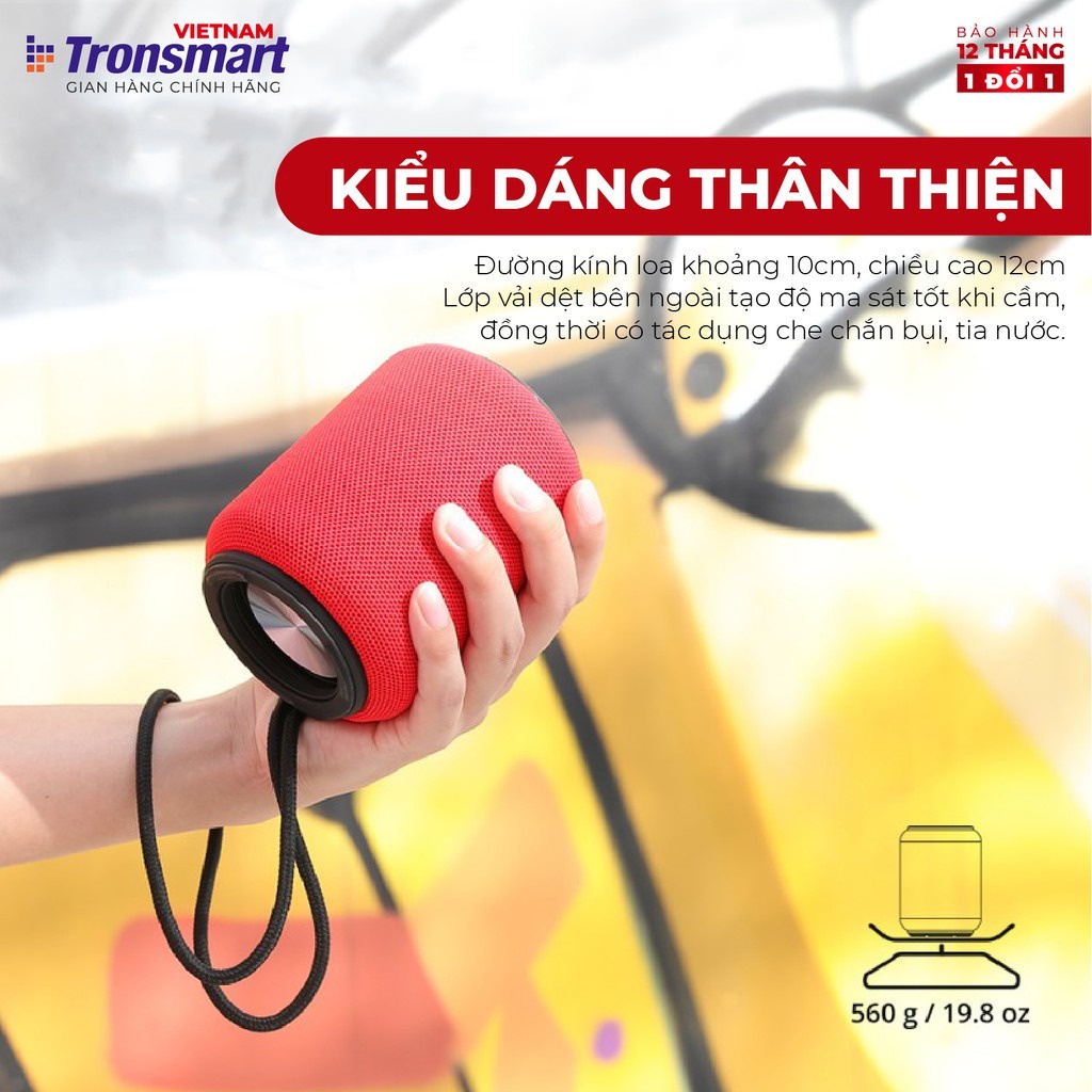 Loa Bluetooth Tronsmart Element T6 Mini 15W, Chống nước IPX6, công nghệ TWS ghép đôi 2 loa - Chính Hãng