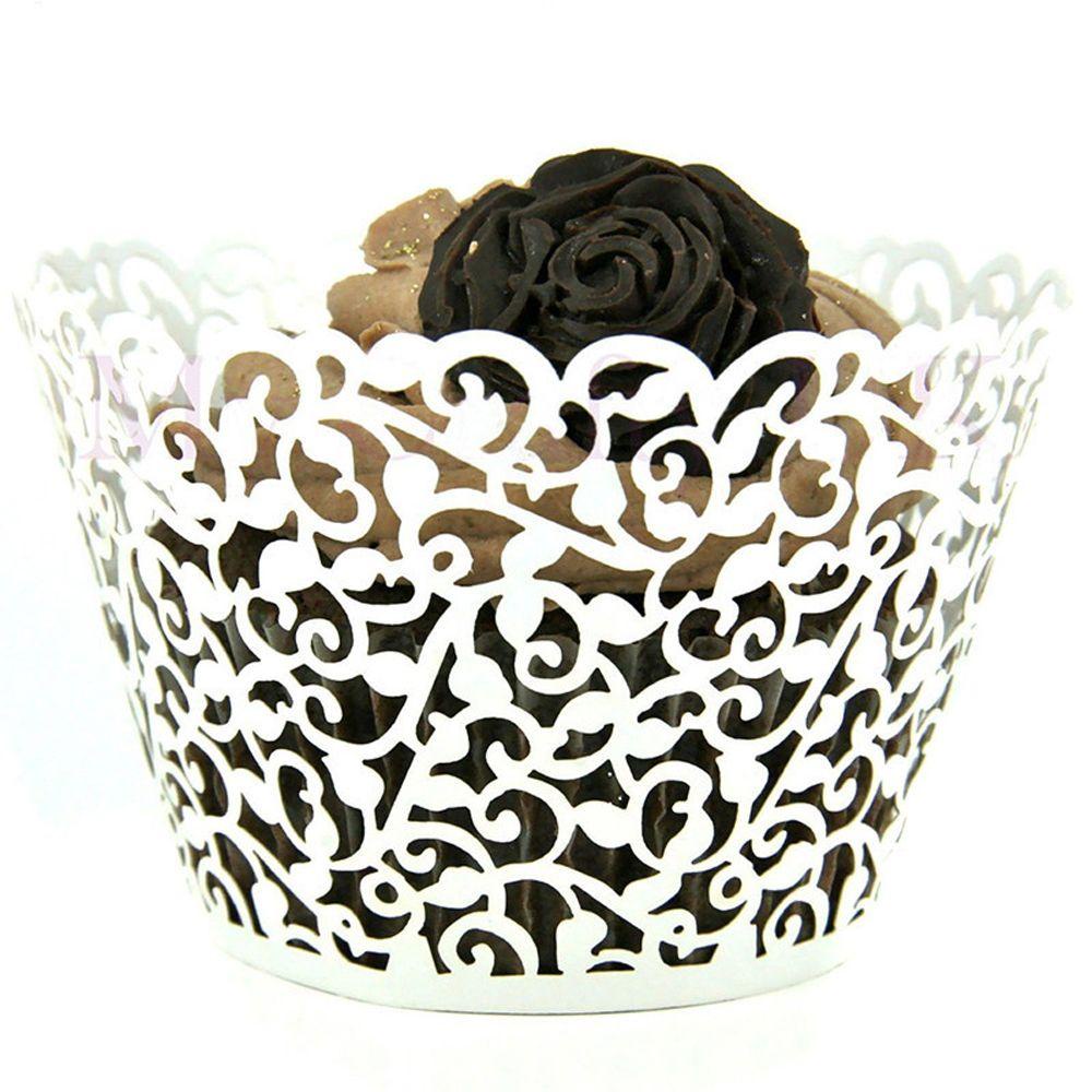 LONTIME Set 10 / 50 Cốc Giấy Đựng Kem Trang Trí Bánh Cupcake Tiện Dụng