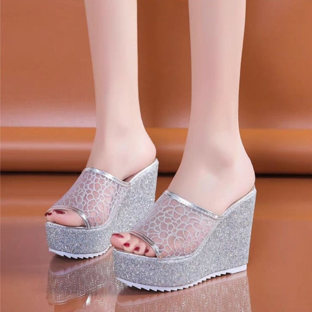 Dép xuồng ren phối kim tuyến 9p SIÊU SANG