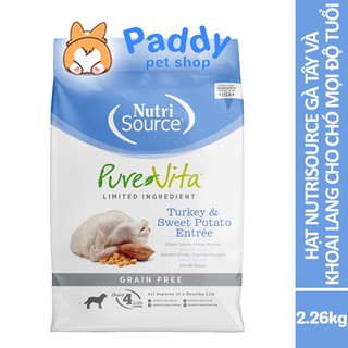 Hạt nutrisource grain free pure vita gà tây và khoai lang cho chó mọi độ tuổi