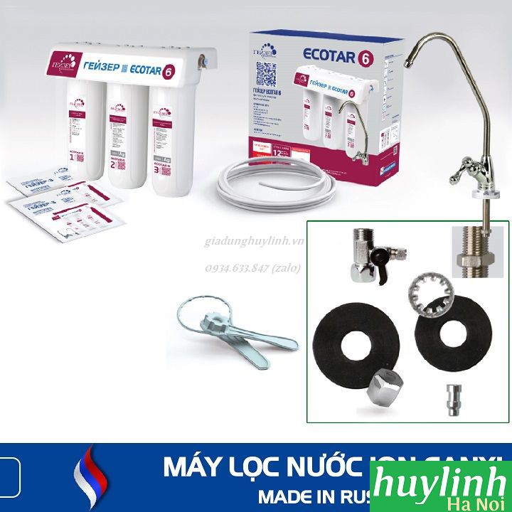 Máy lọc nước Nano Ion Canxi Geyser Ecotar 6 - Công nghệ Unitech - Nhập Khẩu LB Nga Russia